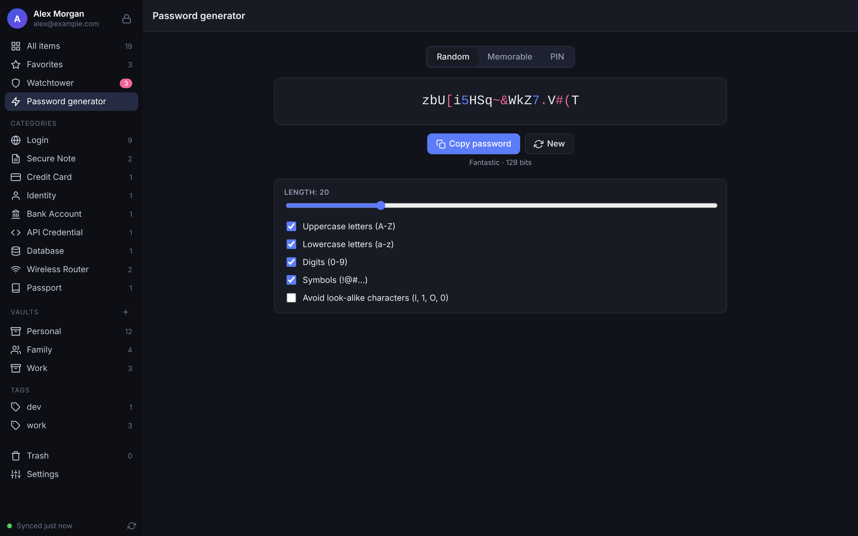 Screenshot of 2Secret: Password generator